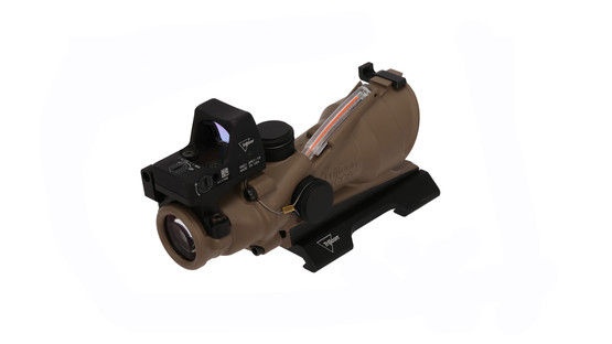 Trijicon ACOG FDE Scope 4x32 features a red crosshair reticle